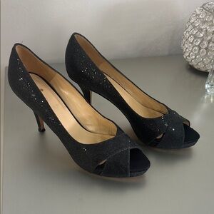 Kate Spade New York Black Billie Peep Toe Pump Heels.  Sz 10